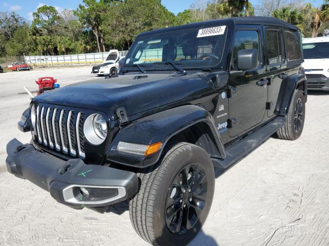 1C4JJXP69MW800206 - 2021 JEEP WRANGLER U SAHARA 4XE BLACK photo 1