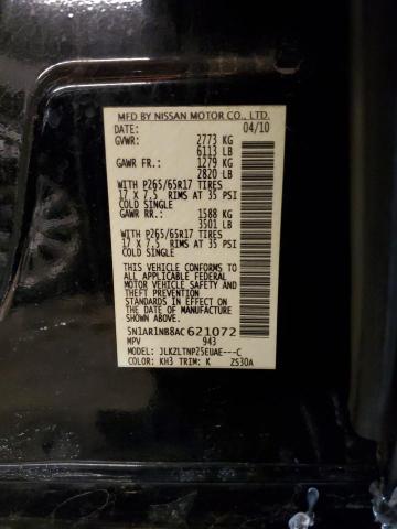 5N1AR1NB8AC621072 - 2010 NISSAN PATHFINDER S BLACK photo 12