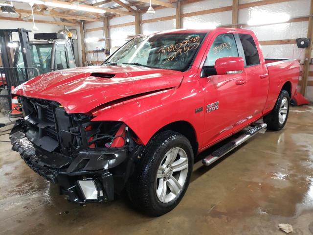 1C6RR7HT6FS619503 - 2015 RAM 1500 SPORT RED photo 1