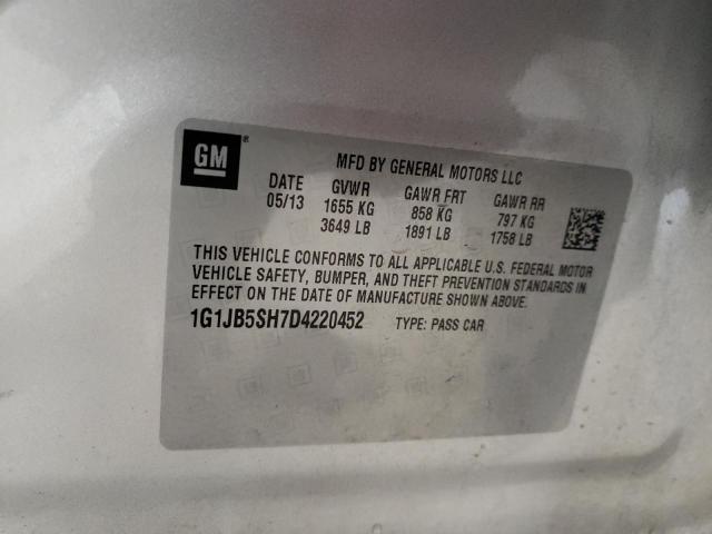 1G1JB5SH7D4220452 - 2013 CHEVROLET SONIC LS SILVER photo 12