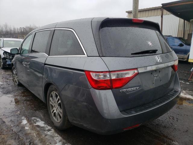 5FNRL5H60DB036783 - 2013 HONDA ODYSSEY EXL GRAY photo 2