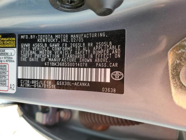 4T1BK36B55U014078 - 2005 TOYOTA AVALON XL BLUE photo 12