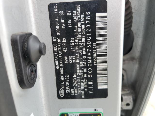 5XXGM4A75DG123786 - 2013 KIA OPTIMA LX SILVER photo 13