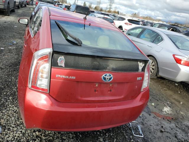 JTDKN3DUXD0348418 - 2013 TOYOTA PRIUS MAROON photo 6