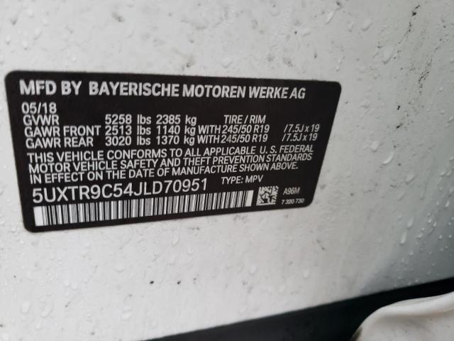 5UXTR9C54JLD70951 - 2018 BMW X3 XDRIVE30I WHITE photo 13