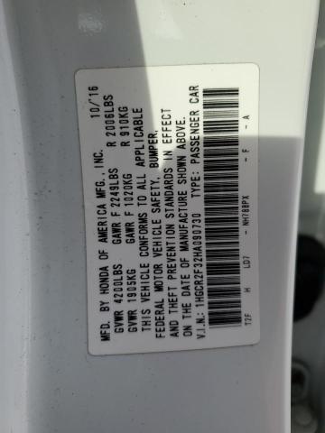 1HGCR2F32HA090730 - 2017 HONDA ACCORD LX WHITE photo 12