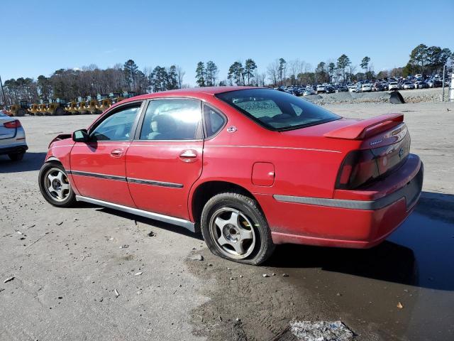 2G1WF52E949306911 - 2004 CHEVROLET IMPALA RED photo 2