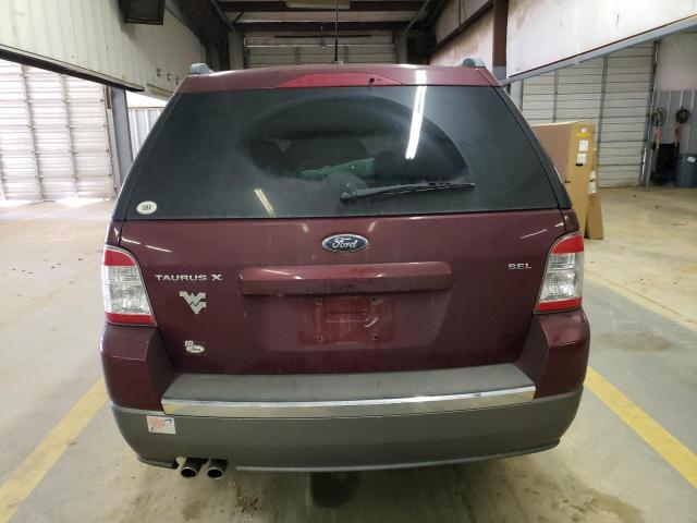 1FMDK02W18GA20611 - 2008 FORD TAURUS X SEL BURGUNDY photo 6