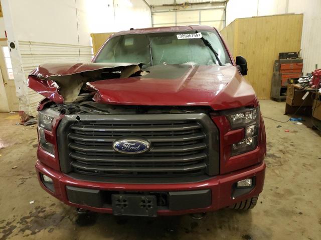 1FTEW1EP5GFB72953 - 2016 FORD F150 SUPERCREW RED photo 5