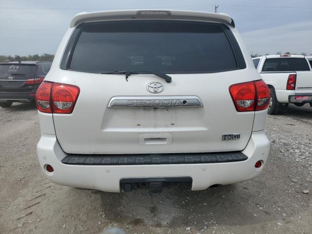 5TDBY67A08S009387 - 2008 TOYOTA SEQUOIA PLATINUM WHITE photo 6