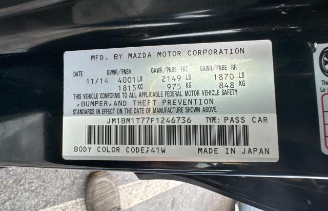 JM1BM1T77F1246736 - 2015 MAZDA 3 SV BLACK photo 10