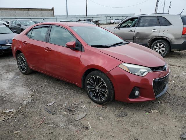 2T1BURHE9FC384828 - 2015 TOYOTA COROLLA L RED photo 4