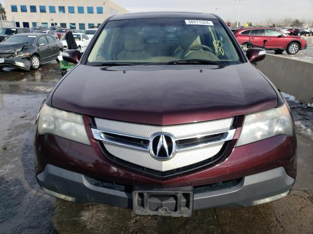 2HNYD28218H553296 - 2008 ACURA MDX BURGUNDY photo 5