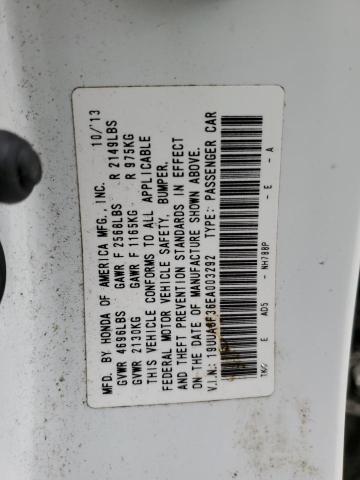 19UUA8F36EA003292 - 2014 ACURA TL SE WHITE photo 12