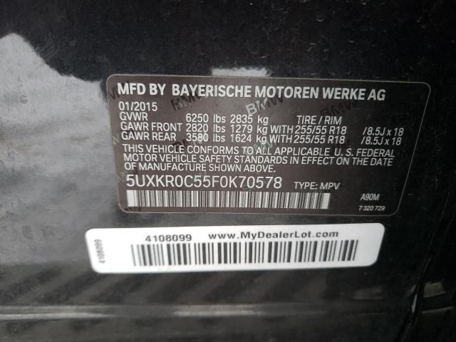5UXKR0C55F0K70578 - 2015 BMW X5 XDRIVE35I CHARCOAL photo 14