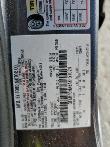 3FAHP0HA6AR151024 - 2010 FORD FUSION SE GRAY photo 12