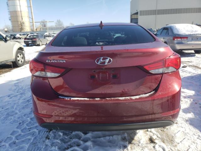 5NPDH4AE1EH469216 - 2014 HYUNDAI ELANTRA SE RED photo 6