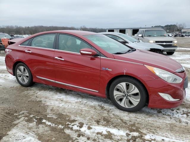 KMHEC4A44DA085376 - 2013 HYUNDAI SONATA HYBRID RED photo 4