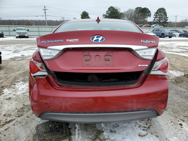 KMHEC4A44DA085376 - 2013 HYUNDAI SONATA HYBRID RED photo 6