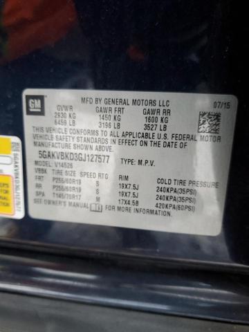 5GAKVBKD3GJ127577 - 2016 BUICK ENCLAVE BLUE photo 14