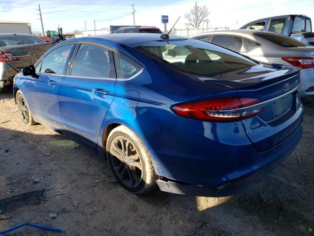 3FA6P0HD6JR136475 - 2018 FORD FUSION SE BLUE photo 2