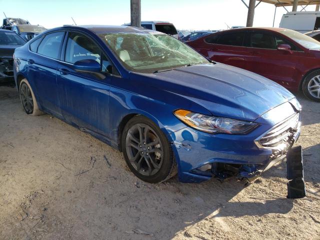 3FA6P0HD6JR136475 - 2018 FORD FUSION SE BLUE photo 4