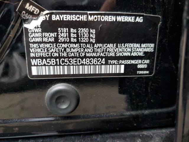 WBA5B1C53ED483624 - 2014 BMW 535 I BLACK photo 12