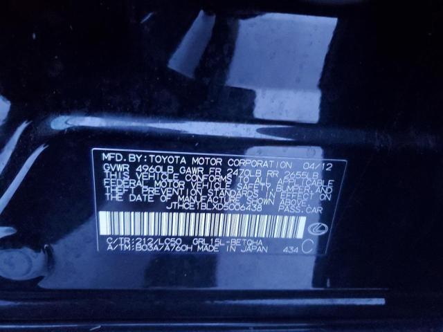 JTHCE1BLXD5006438 - 2013 LEXUS GS 350 BLACK photo 12