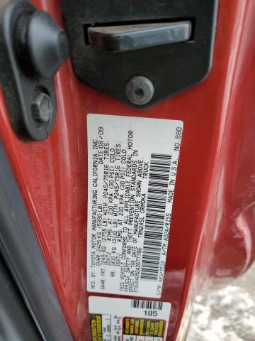 5TEUX4EN2AZ677786 - 2010 TOYOTA TACOMA ACCESS CAB წითელი ფოტო 12