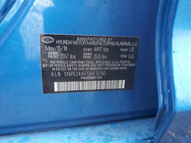 5NPE24AF1JH713780 - 2018 HYUNDAI SONATA SE BLUE photo 12