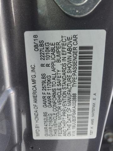19UUB3F64KA002888 - 2019 ACURA TLX TECHNOLOGY GRAY photo 12