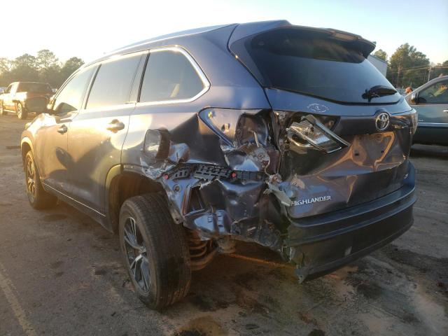 5TDKKRFH6GS176840 - 2016 TOYOTA HIGHLANDER XLE Сірий фото 2