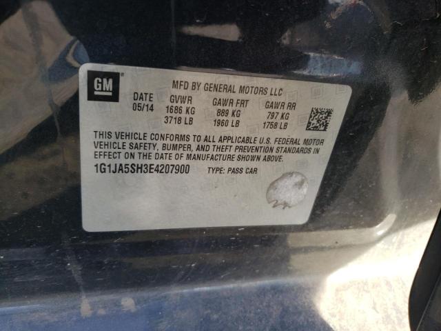 1G1JA5SH3E4207900 - 2014 CHEVROLET SONIC LS CHARCOAL photo 12