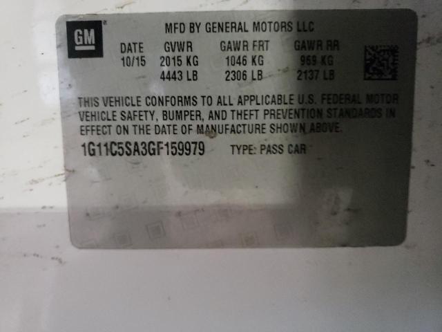 1G11C5SA3GF159979 - 2016 CHEVROLET MALIBU LIM 白色 照片 12