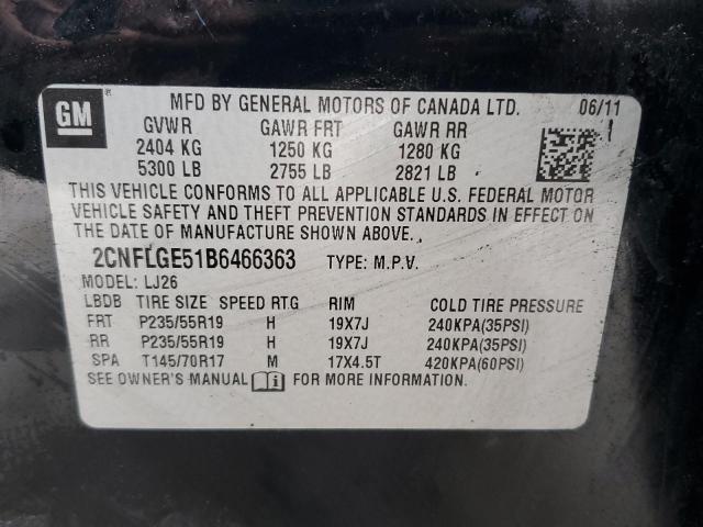 2CNFLGE51B6466363 - 2011 CHEVROLET EQUINOX LTZ BLACK photo 14