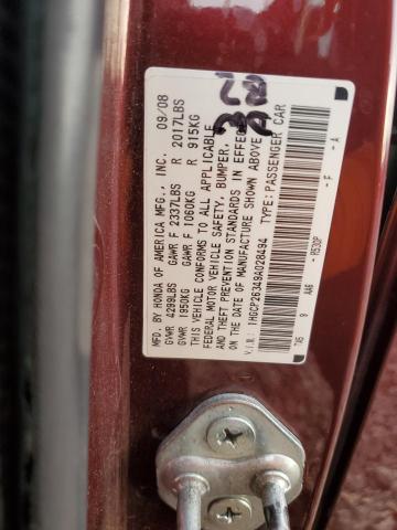 1HGCP26349A028494 - 2009 HONDA ACCORD LX RED photo 12