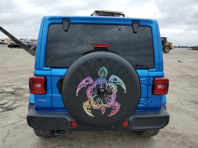 1C4JJXP6XMW761366 - 2021 JEEP WRANGLER U SAHARA 4XE BLUE photo 6