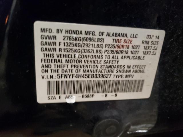 5FNYF4H45EB039627 - 2014 HONDA PILOT EX BLUE photo 13