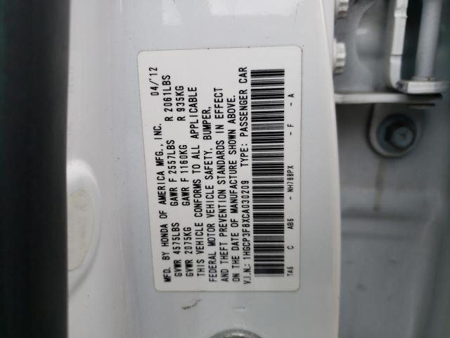 1HGCP3F8XCA030209 - 2012 HONDA ACCORD EXL WHITE photo 12