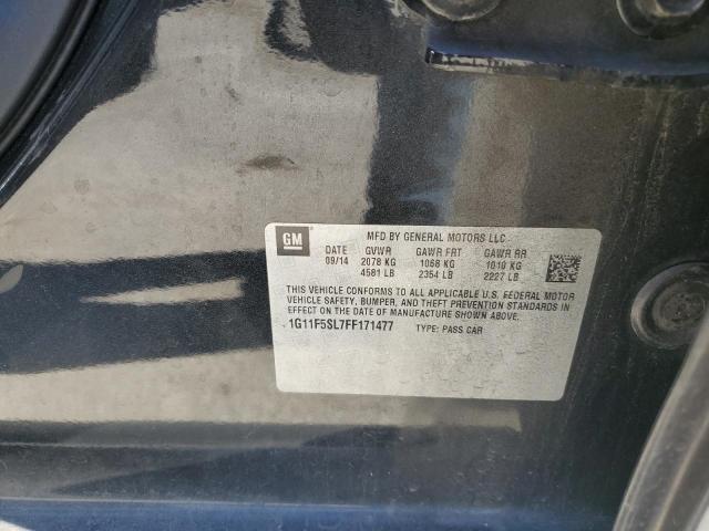 1G11F5SL7FF171477 - 2015 CHEVROLET MALIBU LTZ შავი ფოტო 12