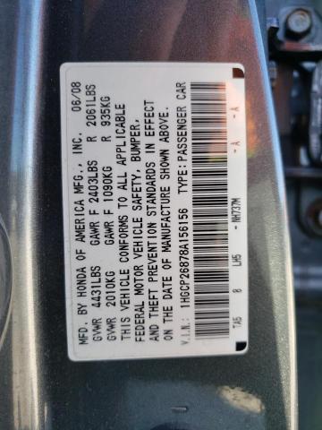 1HGCP26878A156156 - 2008 HONDA ACCORD EXL GRAY photo 13