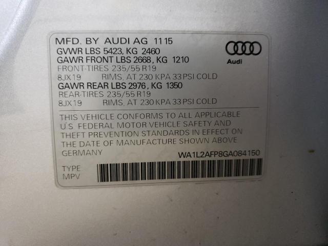 WA1L2AFP8GA084150 - 2016 AUDI Q5 PREMIUM PLUS SILVER photo 12