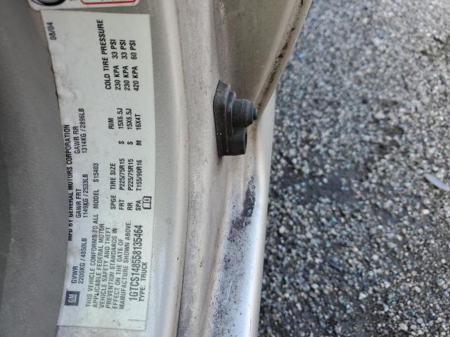 1GTCS148558135464 - 2005 GMC CANYON TAN photo 12