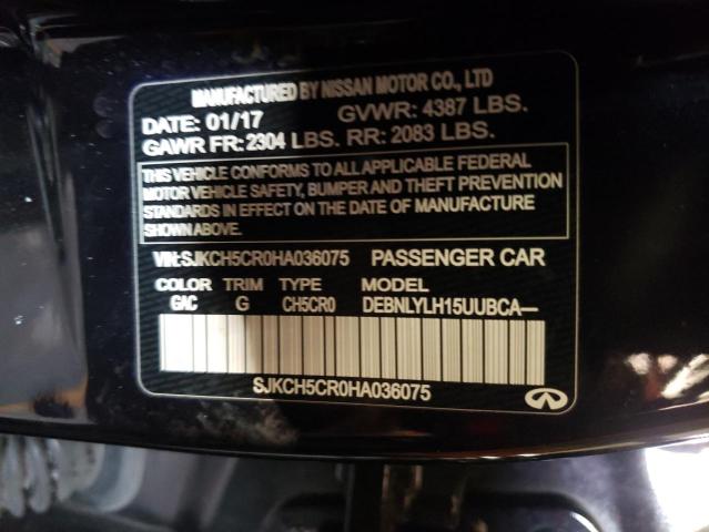 SJKCH5CR0HA036075 - 2017 INFINITI QX30 BASE BLACK photo 12