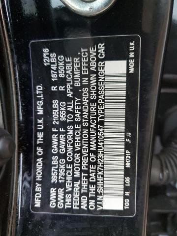 SHHFK7H23HU410547 - 2017 HONDA CIVIC LX BLACK photo 12