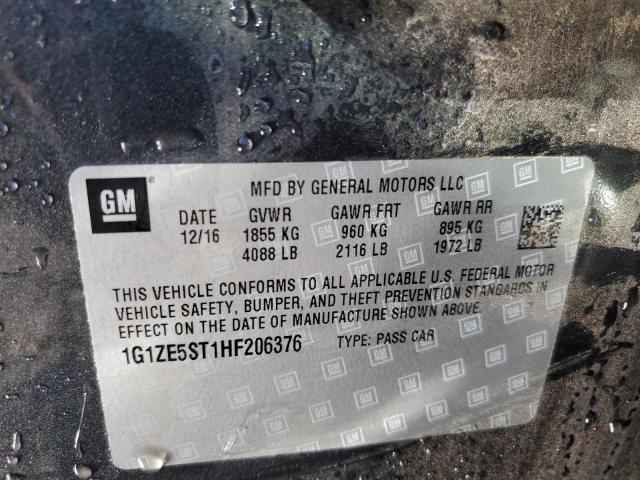 1G1ZE5ST1HF206376 - 2017 CHEVROLET MALIBU LT CHARCOAL photo 12