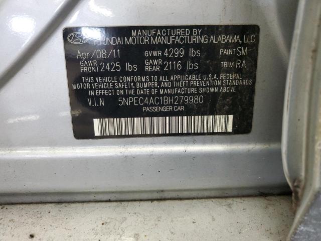 5NPEC4AC1BH279980 - 2011 HYUNDAI SONATA SE SILVER photo 13