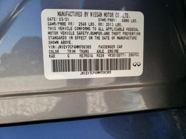 JN1EV7CP4MM706365 - 2021 INFINITI Q50 SENSORY GRAY photo 12