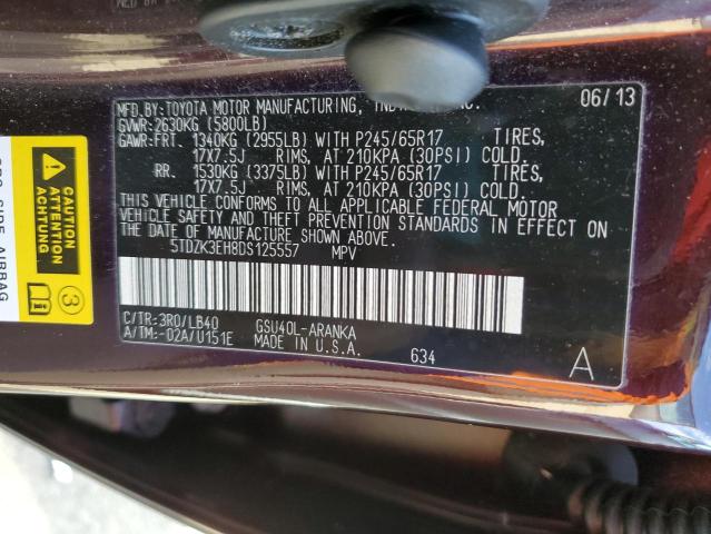 5TDZK3EH8DS125557 - 2013 TOYOTA HIGHLANDER BASE كستنائي صورة 13