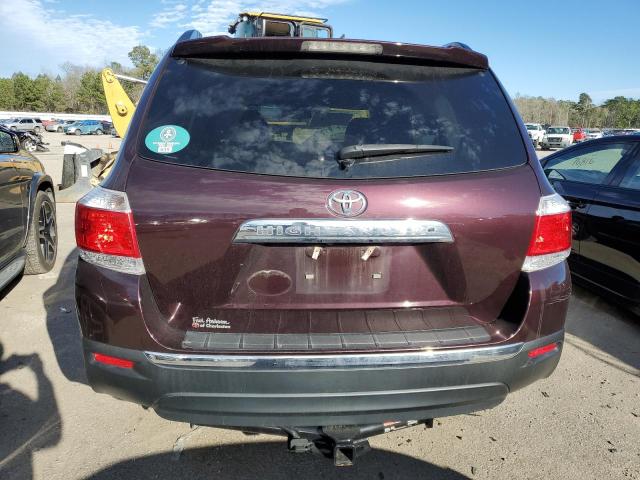 5TDZK3EH8DS125557 - 2013 TOYOTA HIGHLANDER BASE MAROON photo 6